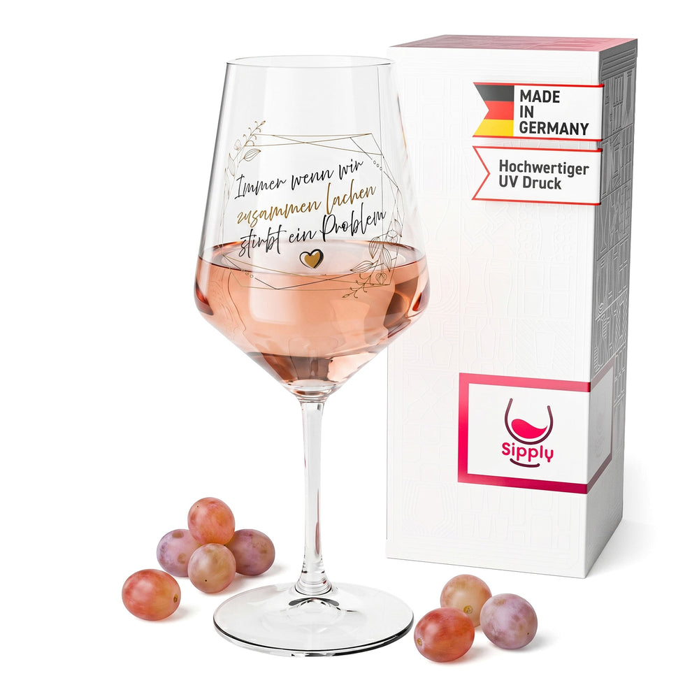 Sipply Wine Glass with Saying "When We Laugh Together" 0.5 L
