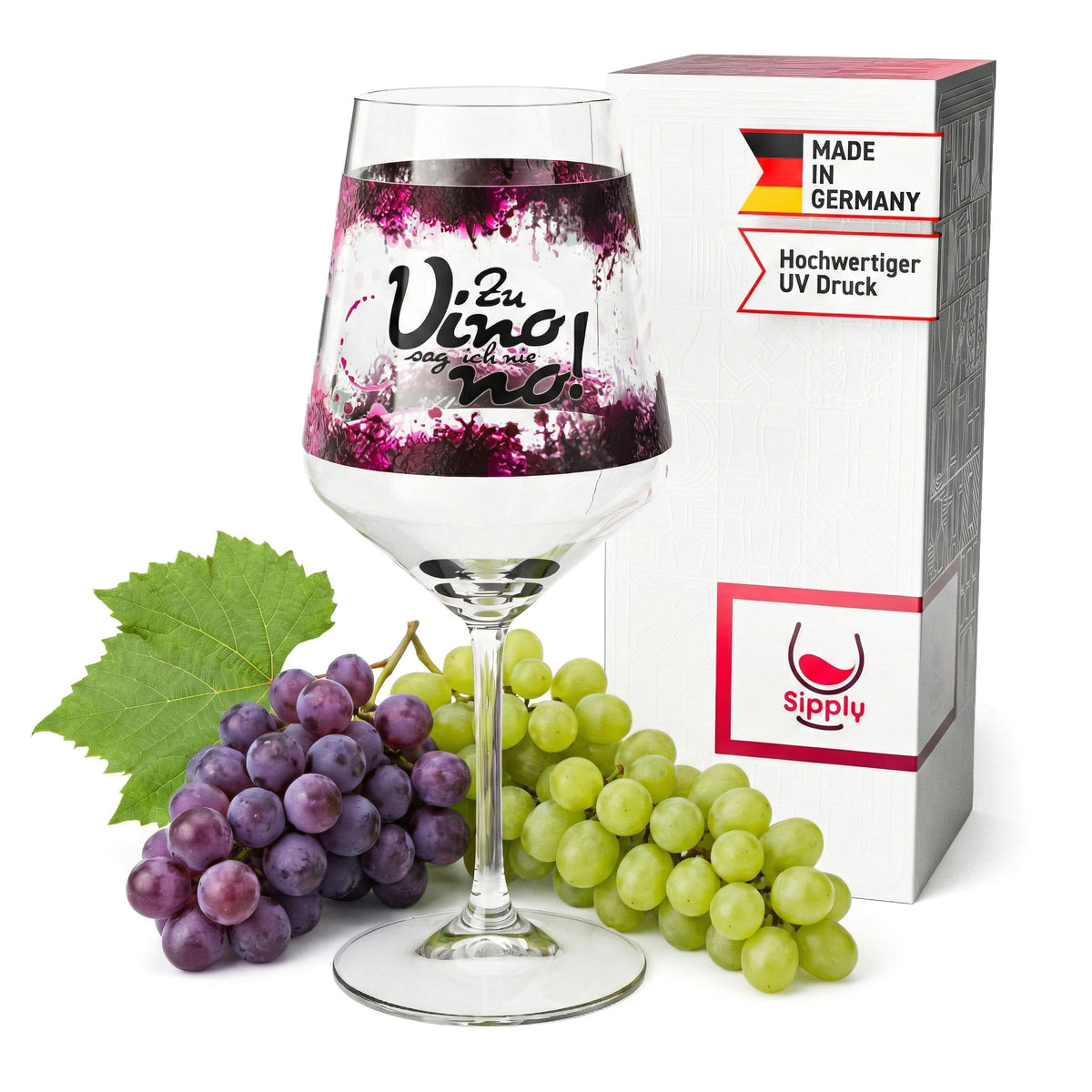 Sipply wine glass with slogan "I never say no to wine!" 0.5 l