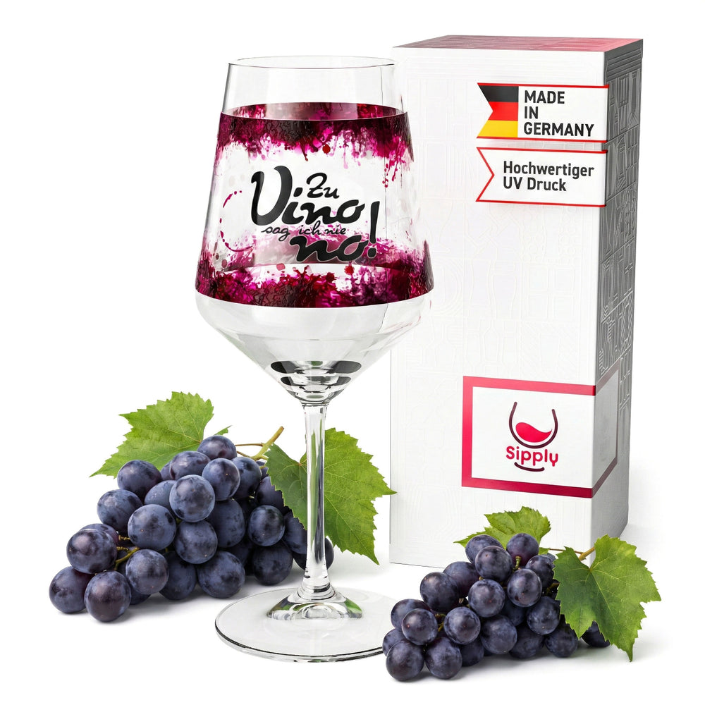 Sipply wine glass with slogan "I never say no to wine!" 0.5 l with transparency effect