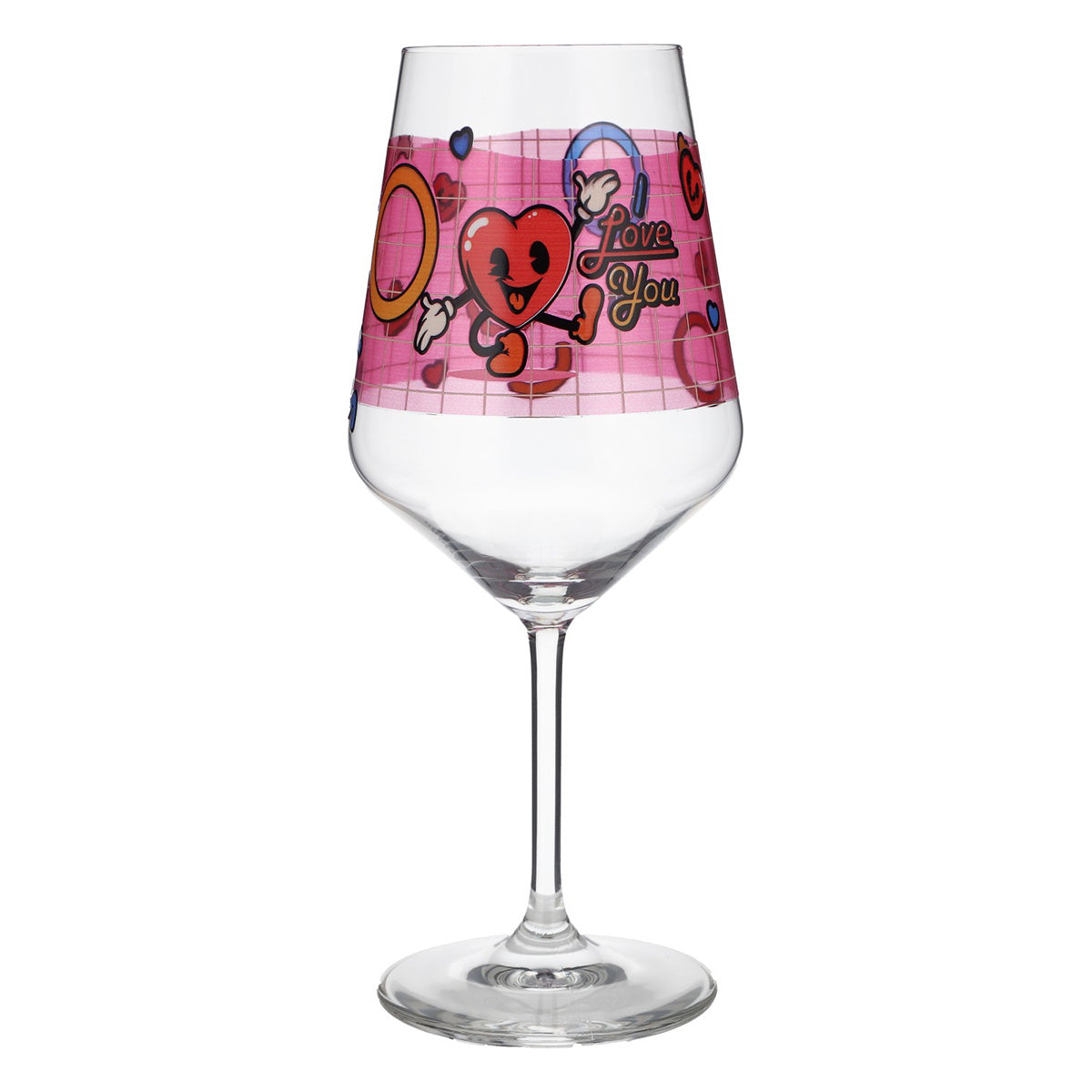 Sipply wine glass for Valentine's Day "I Love You" heart gift 0.5l with transparency effect – View 2