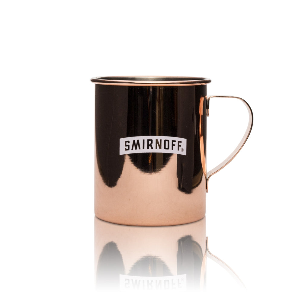 Smirnoff Copper Mug Glass 0.4l Handle Metal Glasses Cocktail Long Drink Mule Bar