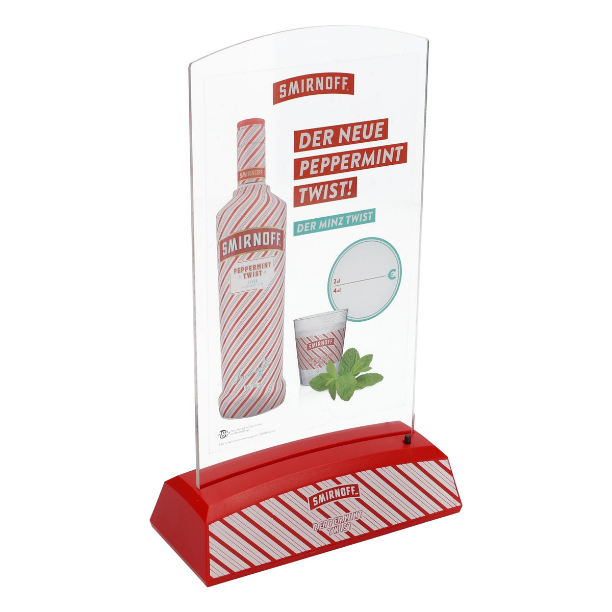 Smirnoff Vodka LED Menu Holder Table Display Peppermint Twist