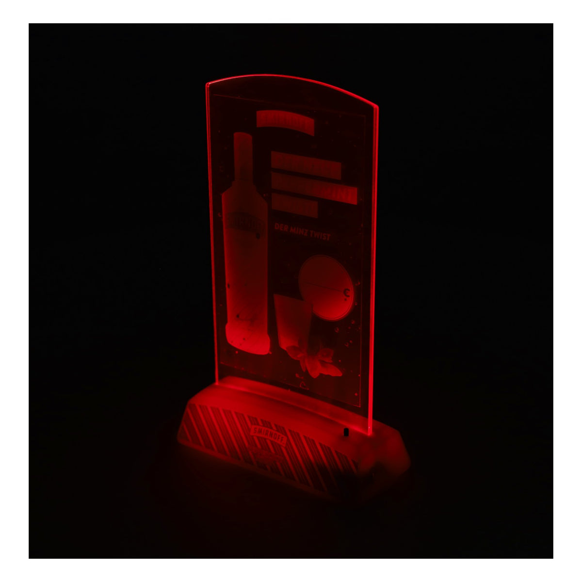 Smirnoff Vodka LED Menu Holder Table Display Peppermint Twist – View 2