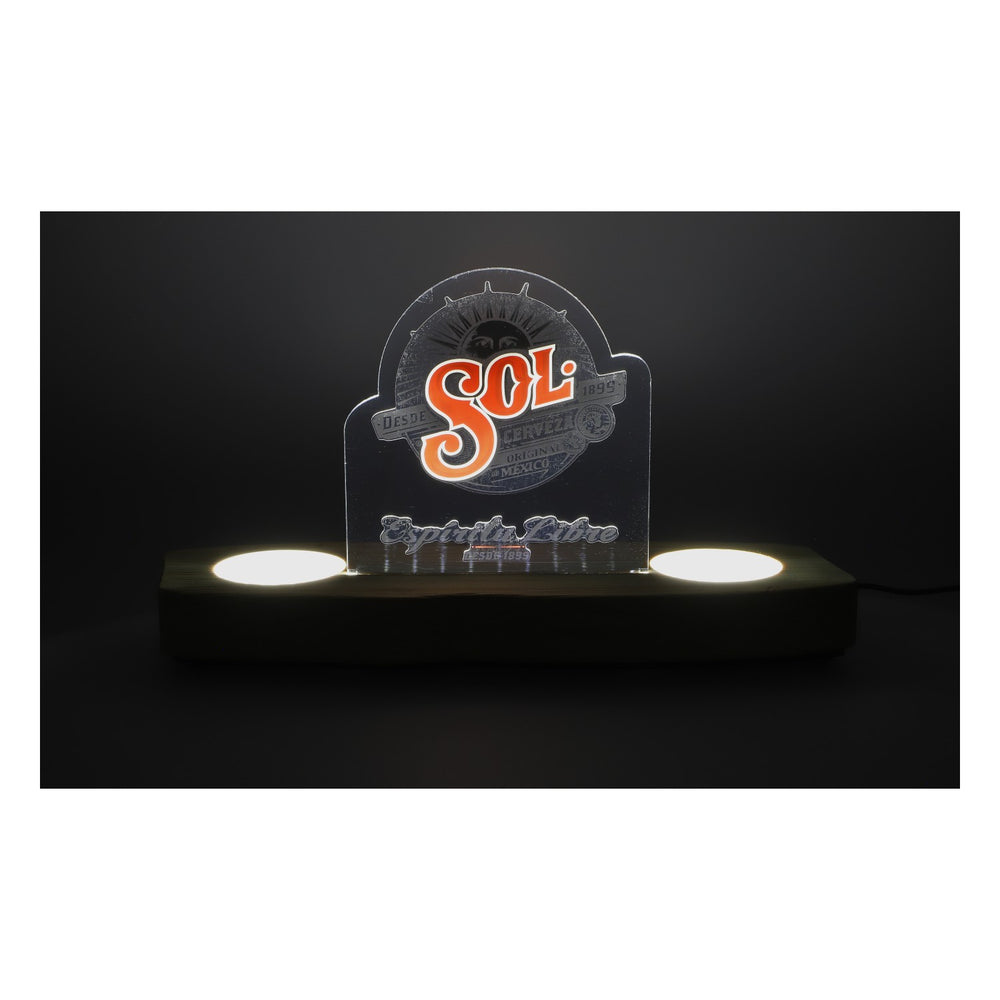 Sol Beer LED Glorifier Illuminated Sign Light Advertising Wood incl. Power Supply