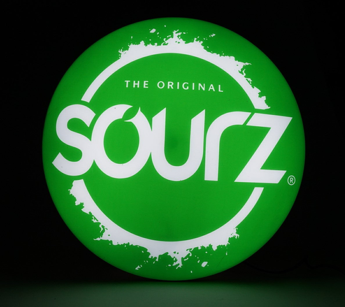 Sourz liqueur neon sign, green, used, LED sign, wall