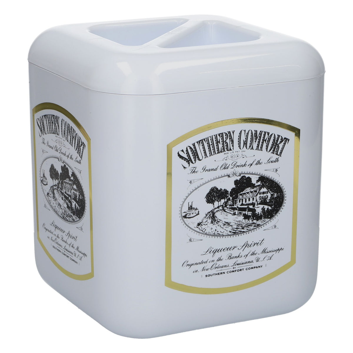 Southern Comfort Whiskey Ice Cube Tray Cooler Ice Box, White Plastic, Bar