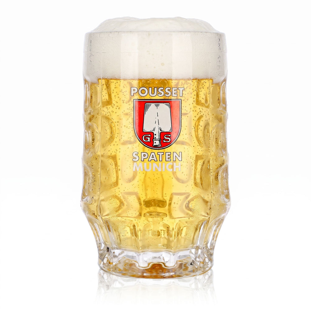 Spade Beer Glass, Mug, Beer Stein, Beer Jug, 0.5 L, Munich Pousset Relief