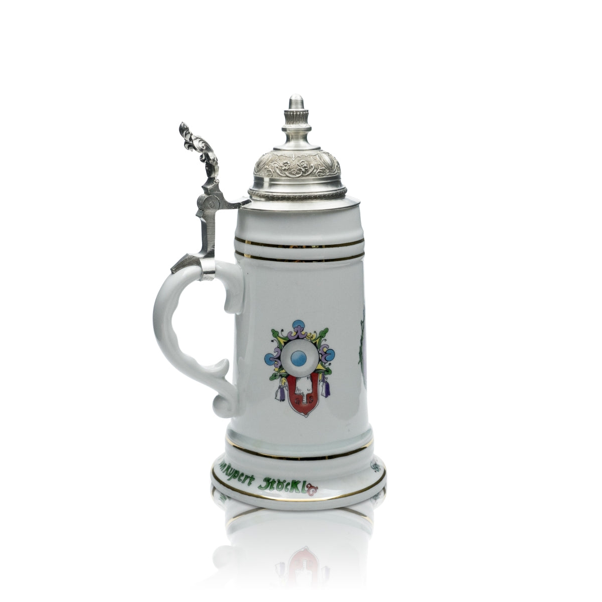 Spade clay jug glass 0.5l beer mug tankard stoneware motif glasses pewter lid – View 2