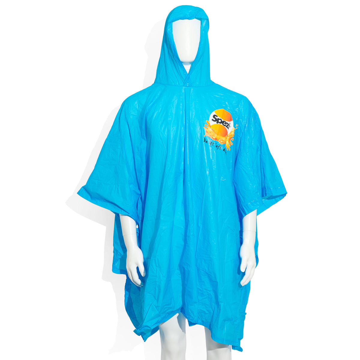 Spezi Soft Drink Glass, Blue; Spezi Logo Polyester Rain Poncho