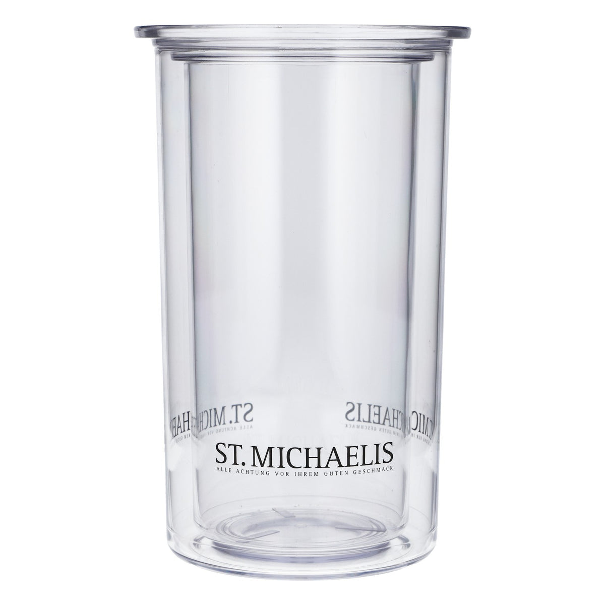 St. Michaelis Water Bottle Cooler, Acrylic, Transparent, Double-Walled, Elegant – View 3