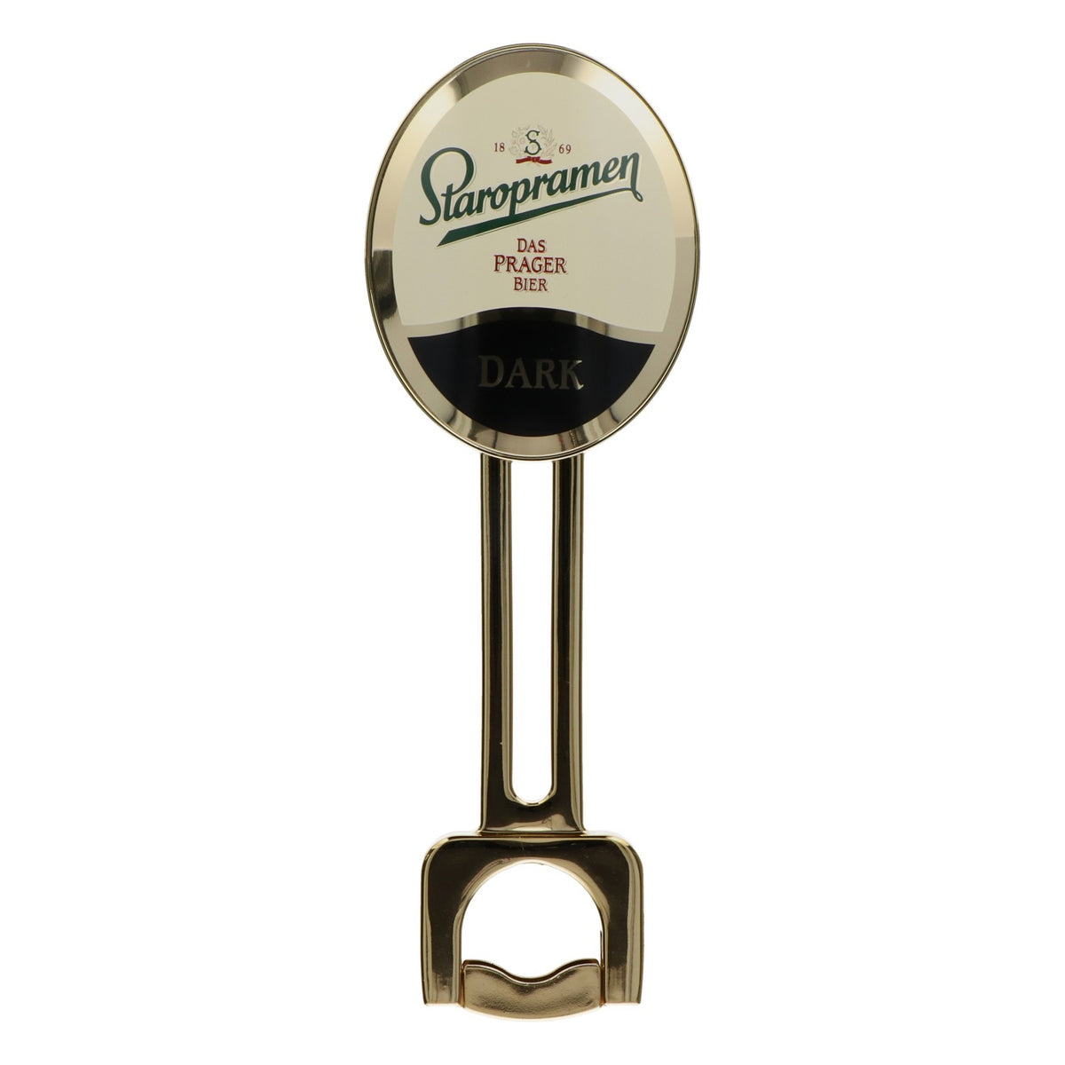 Staropramen Tap Attachment, Dark Beer, Gold, Original Tap Handle, Bar Accessories