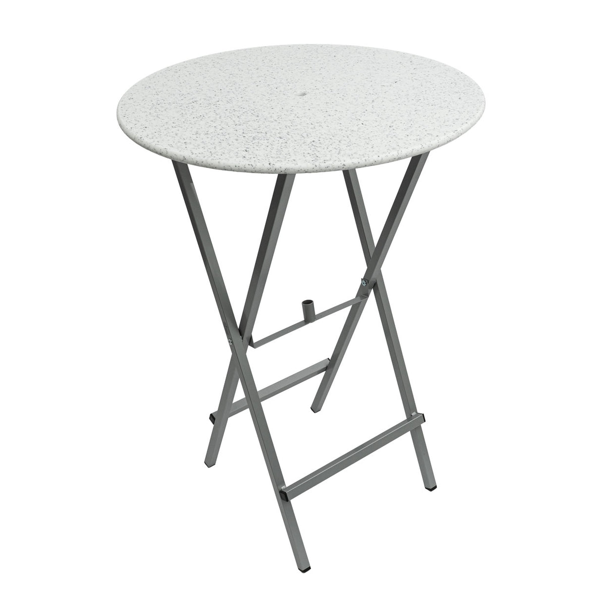 Foldable, indestructible bar table with umbrella holder, bistro table, 115 cm