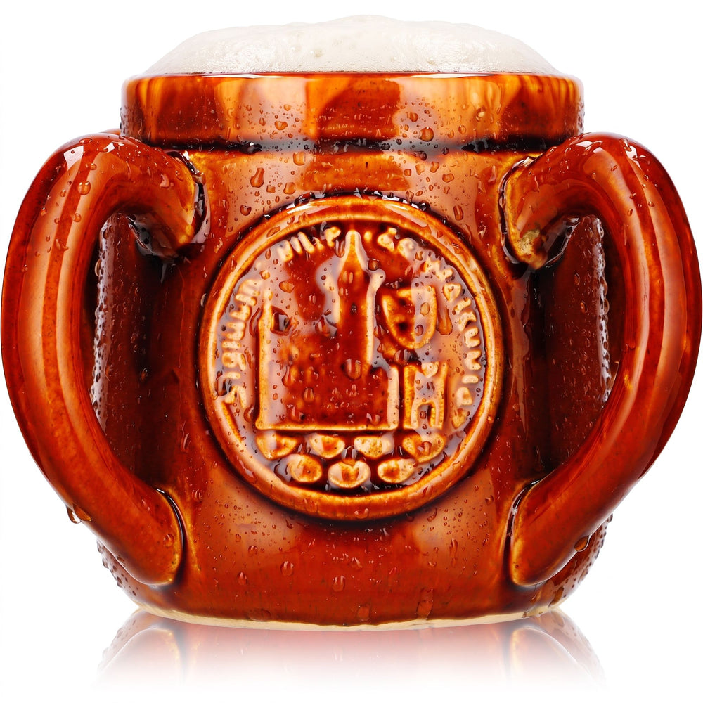 Steinlager Beer Glass Clay Jug Beer Mug 0.43 L Four Handles CRF Stoneware