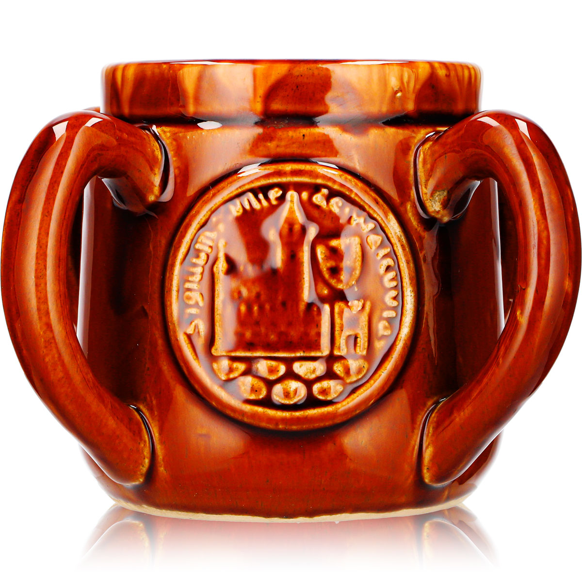 Steinlager Beer Glass Clay Jug Beer Mug 0.43 L Four Handles CRF Stoneware – View 2