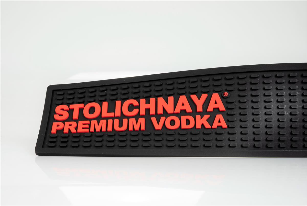 Stolichnaya Vodka Bar Mat Drip Mat Bar Accessories Black – View 2