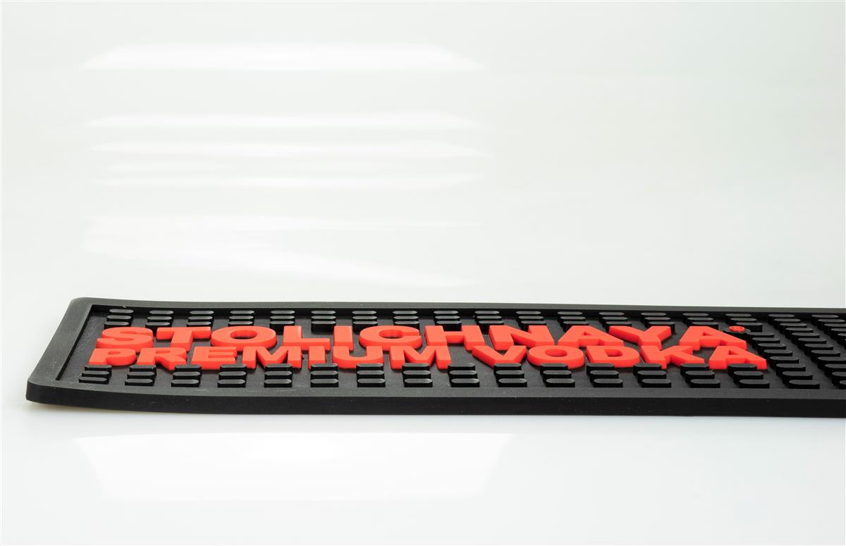 Stolichnaya Vodka Bar Mat Drip Mat Bar Accessories Black – View 3