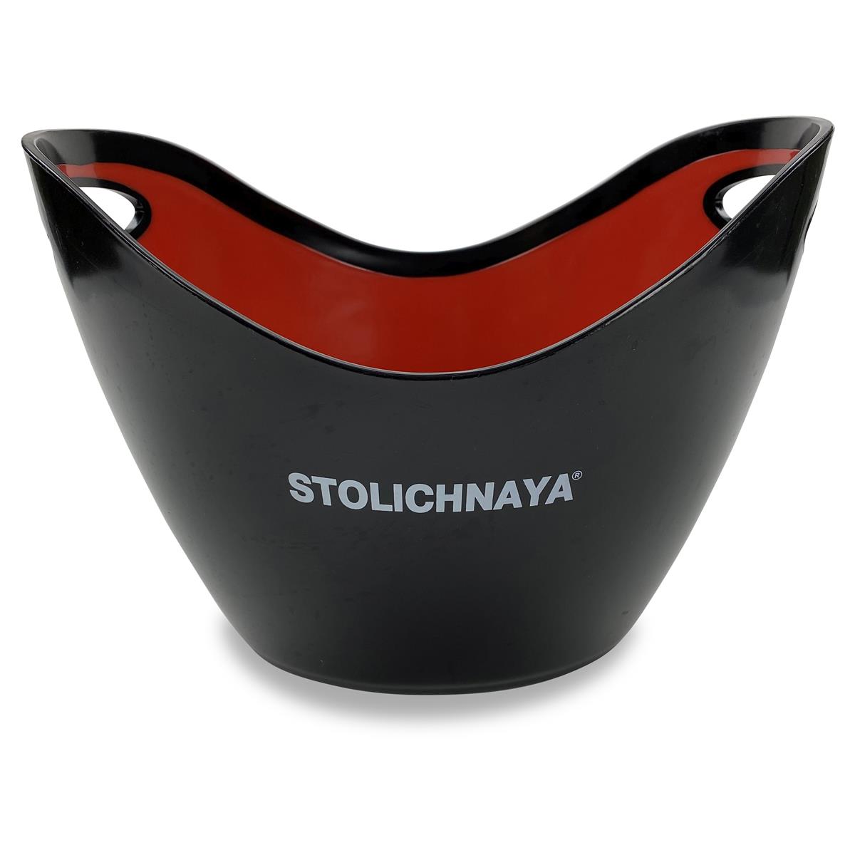 Stolichnaya Vodka Bottle Cooler Ice Cube Tray Small Red Black
