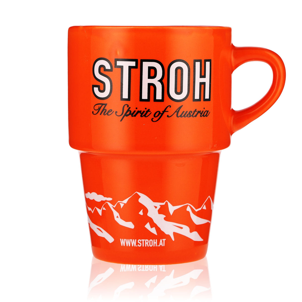 Stroh Rum Glass Ceramic Mug Coffee Mug Orange "Add a little STROH!"