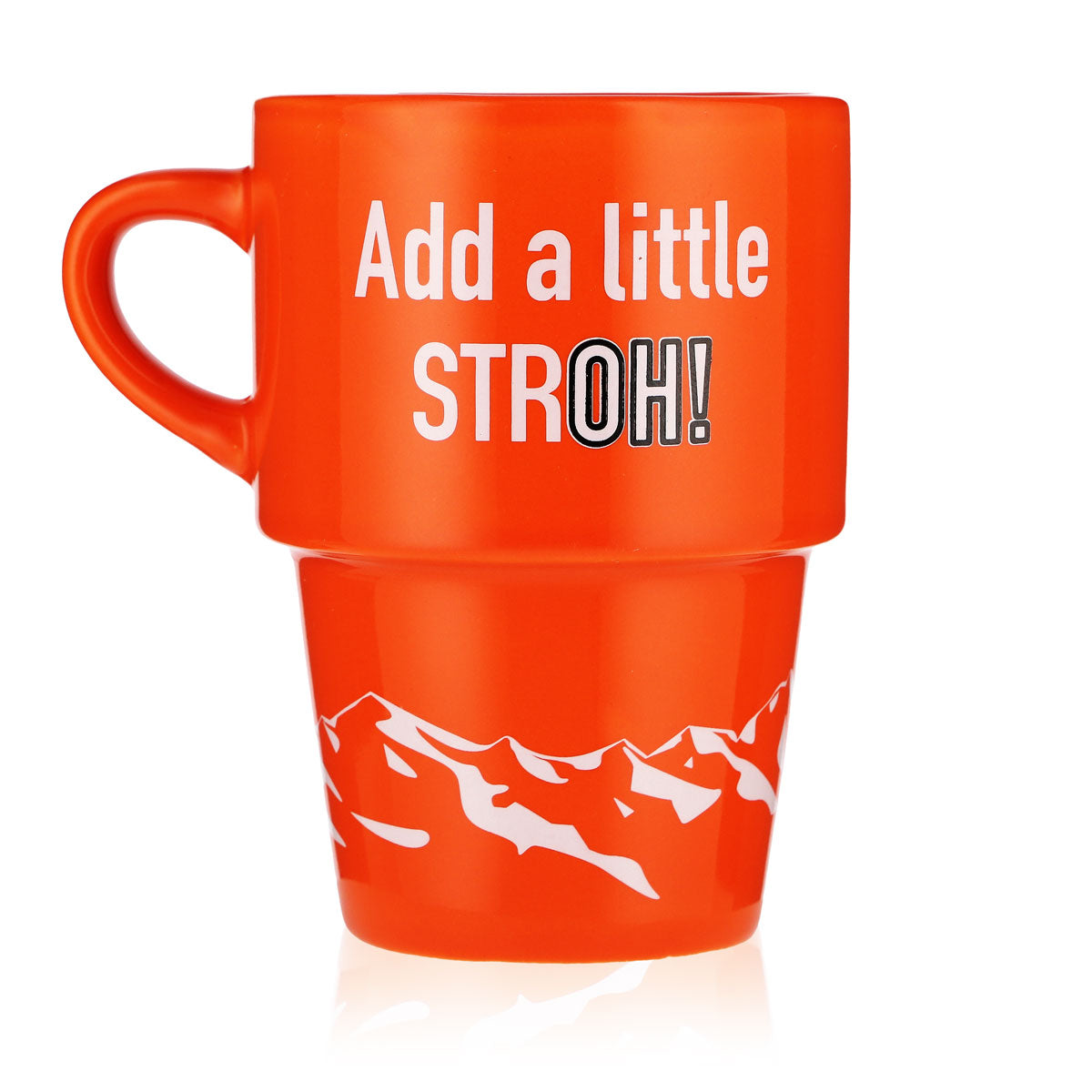 Stroh Rum Glass Ceramic Mug Coffee Mug Orange "Add a little STROH!" – View 4