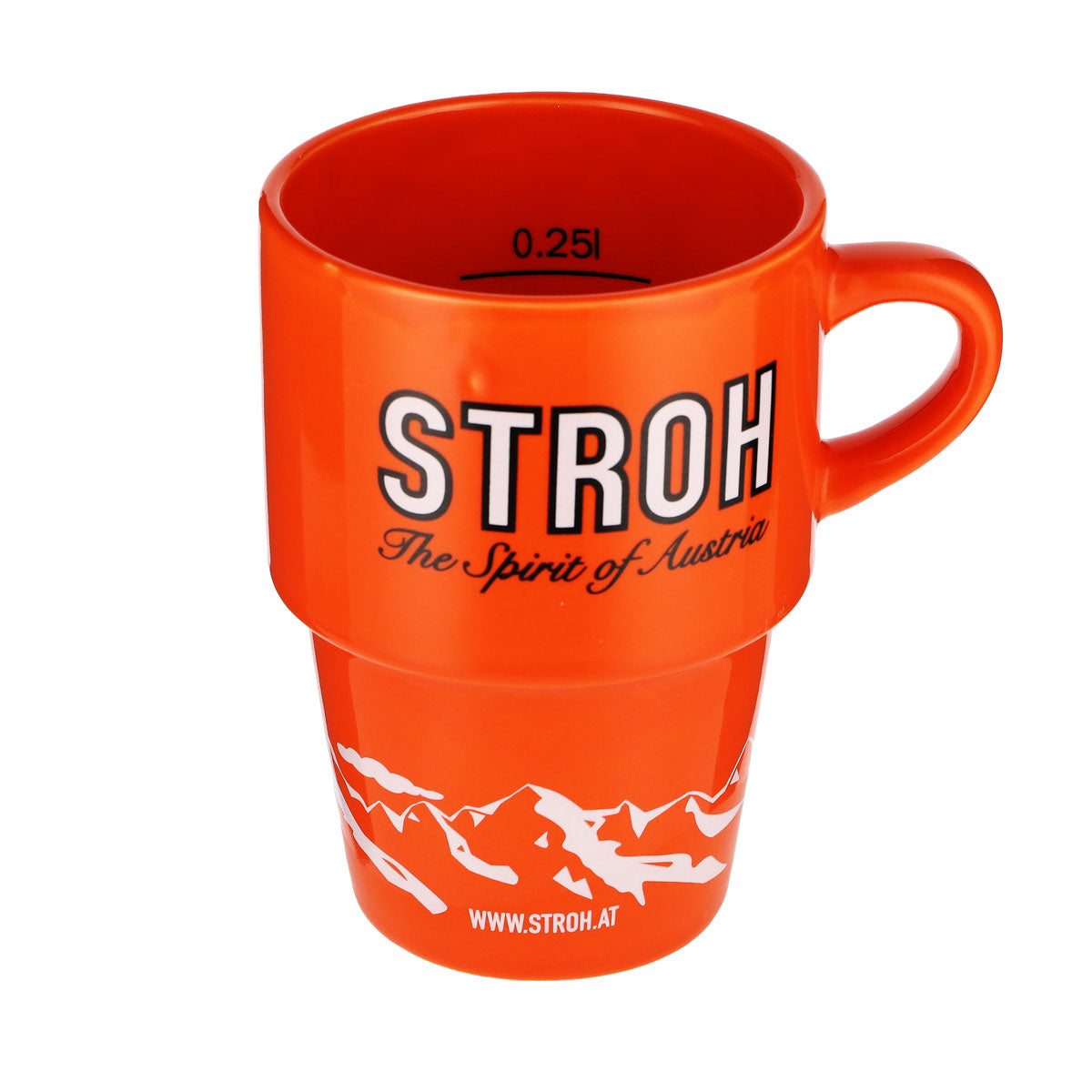 Stroh Rum Glass Ceramic Mug Coffee Mug Orange "Add a little STROH!" – View 5