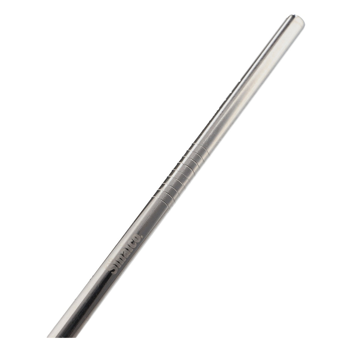 "Steel" "Seinalco" Straw, Silver/Beige, includes cleaning brush and pouch – View 3