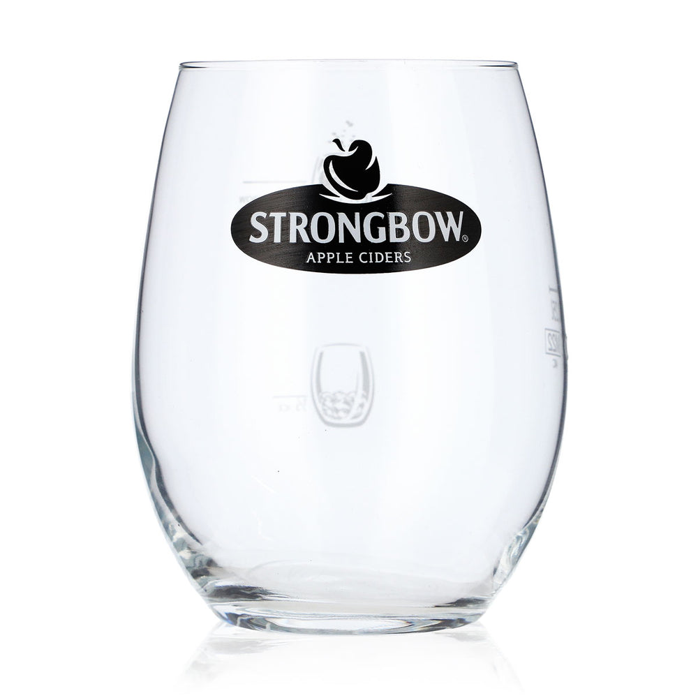 Strongbow Cider Glass, 0.25 L Tumbler, Black Logo, Whiskey Glass, Old Fashioned