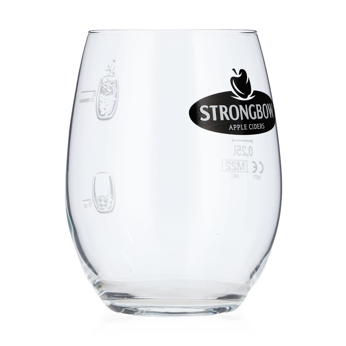 Strongbow Cider Glass, 0.25 L Tumbler, Black Logo, Whiskey Glass, Old Fashioned – View 2