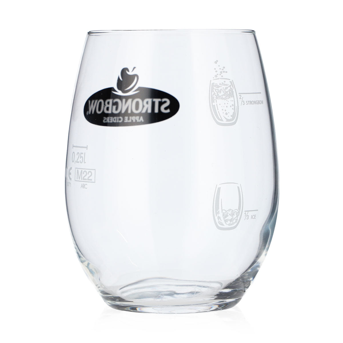 Strongbow Cider Glass, 0.25 L Tumbler, Black Logo, Whiskey Glass, Old Fashioned – View 3