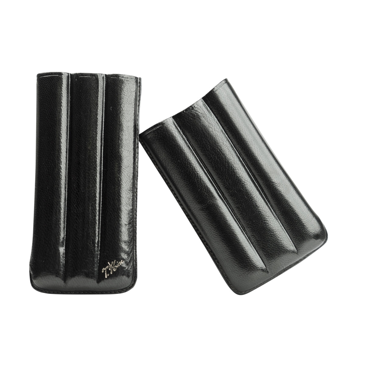 T. Hine Cognac Cigar Case Leather Black Cigarettes Retro New Holder