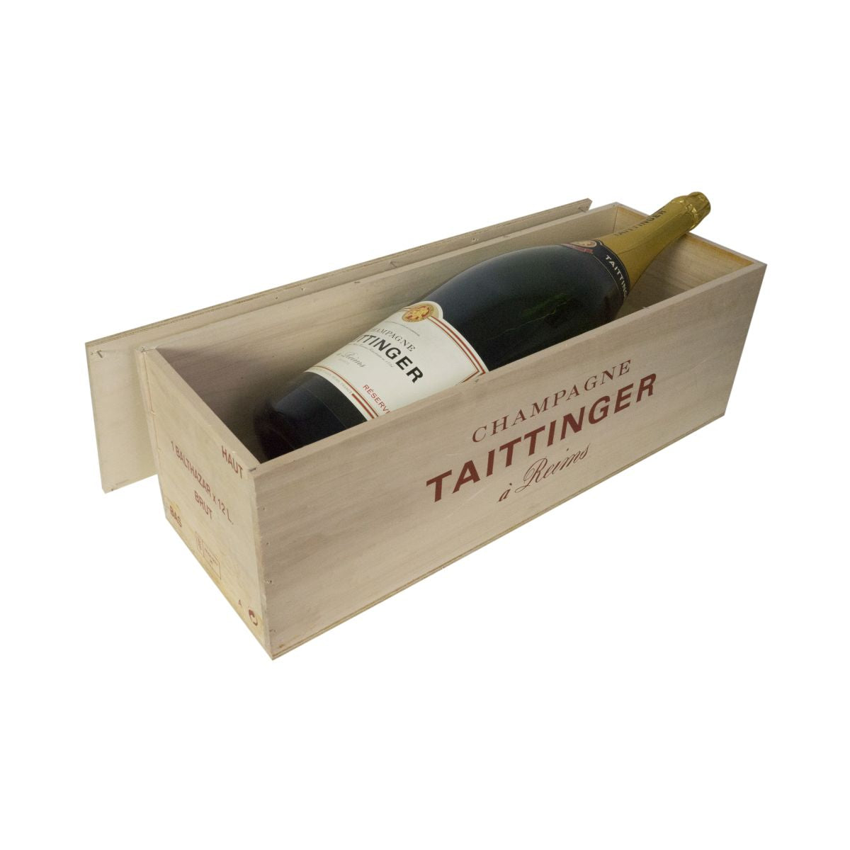 Taittinger Champagne Show Bottle Balthazar 12l Wooden Box EMPTY DUMMY Decoration – View 3