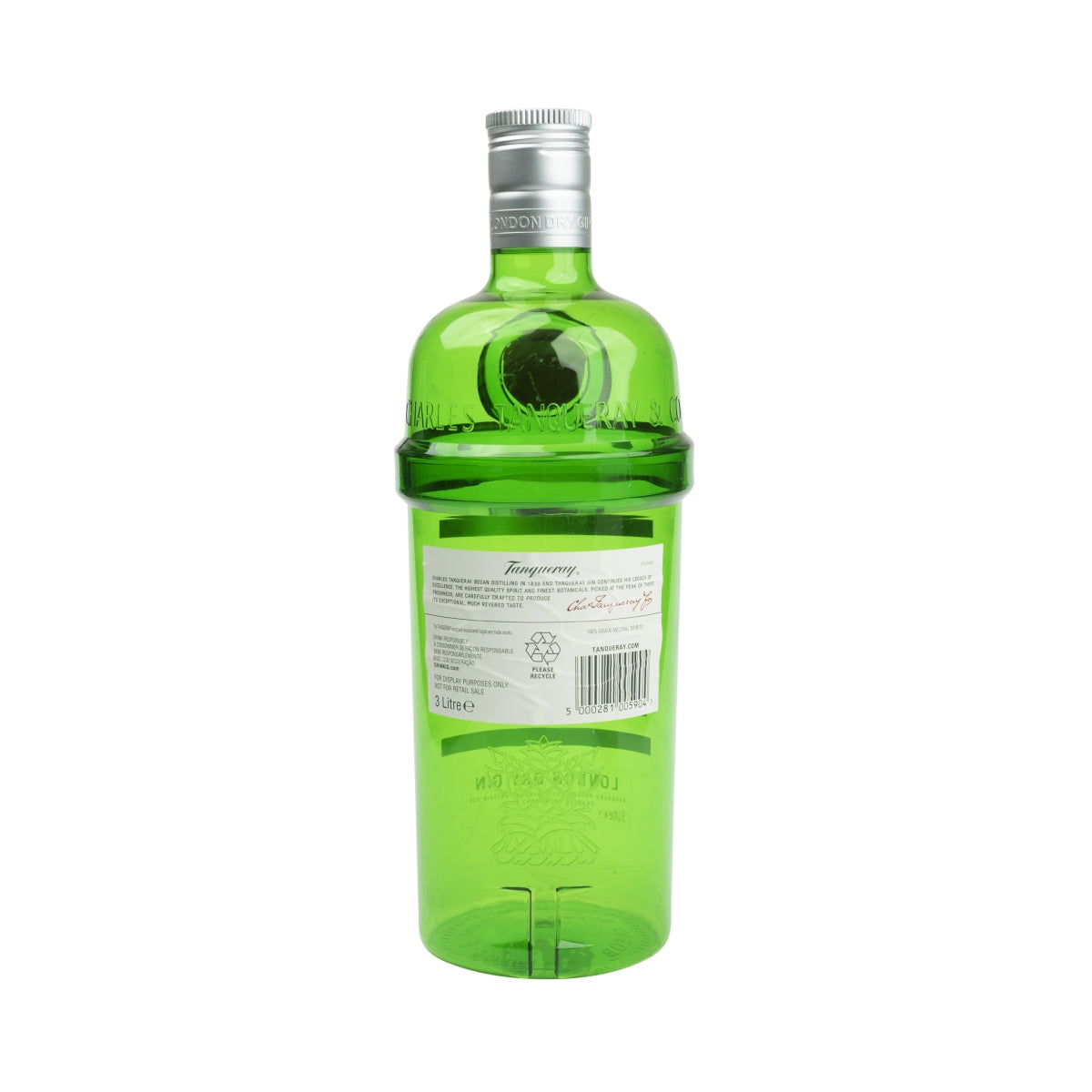 Tanqueray Gin 3l display bottle EMPTY decorative dummy bar EMPTY plastic green – View 3