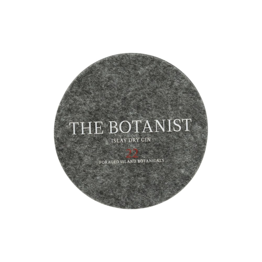 The Botanist Gin Coaster for Glasses, Felt, Gray, 10 cm, Beer Coaster, Table