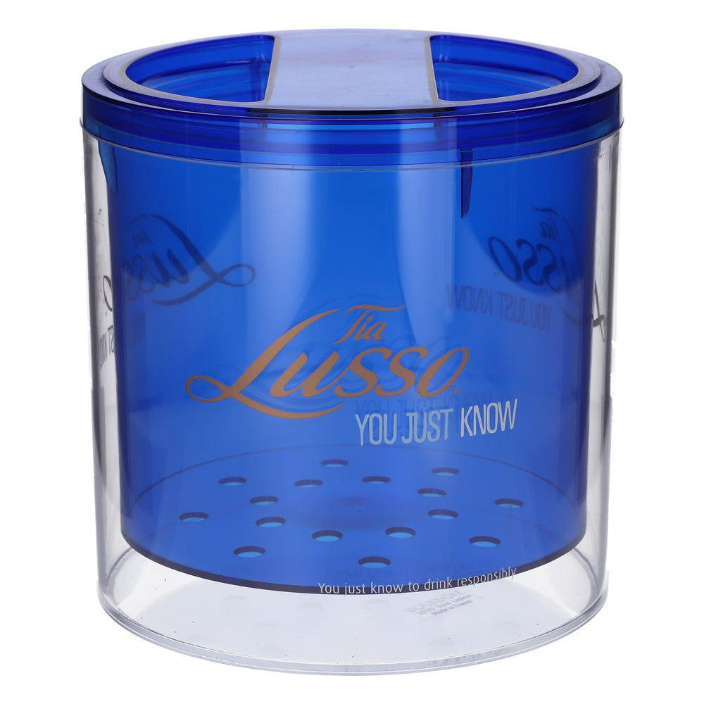 Tia Lusso Liqueur Cooler Bottle Cooler "You Just Know" New Plastic Blue Ice Bucket
