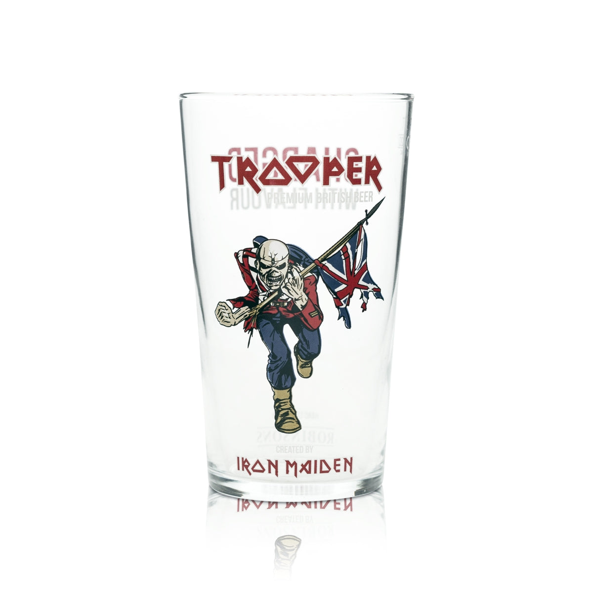 Trooper Beer Glass 0.5L Pint Mug Iron Maiden Robinson Glasses UK England