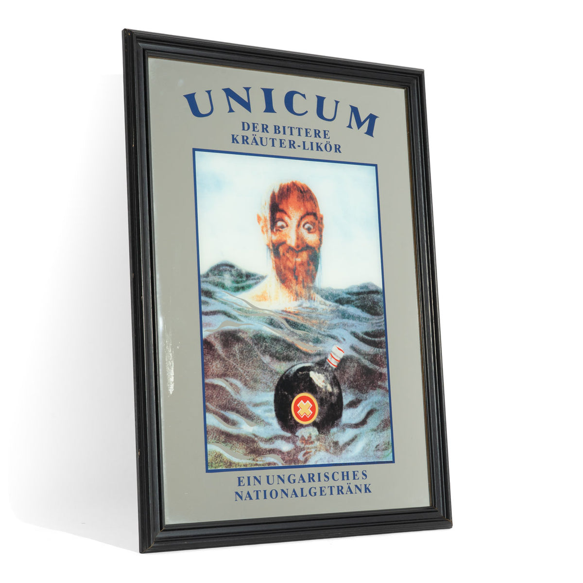 Unicum liqueur mirror advertising mirror bar accessories wall decoration black frame