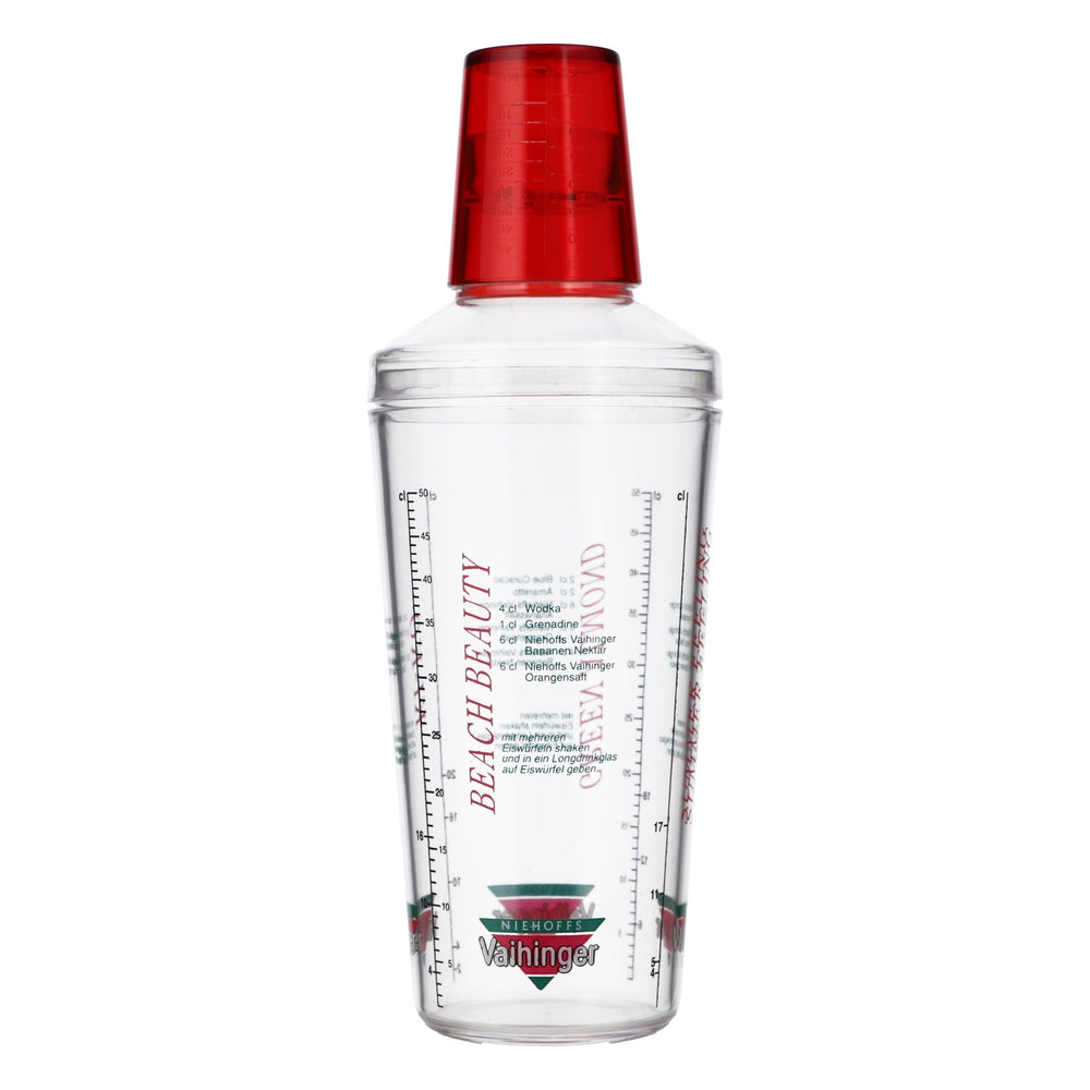 Vaihinger Juice Shaker Bar Shaker Bar Accessories Measuring Cup Red Lid