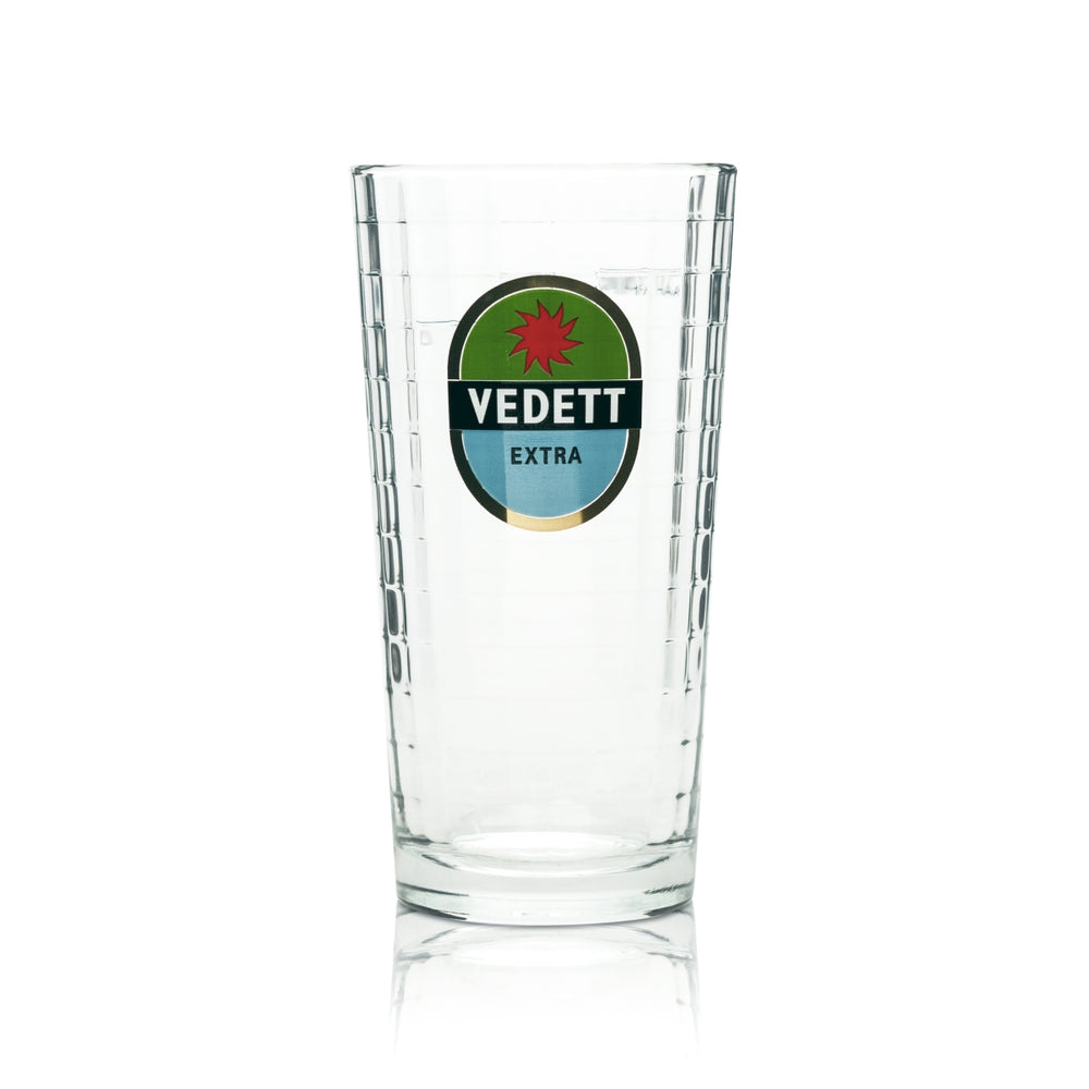 Vedett Beer Glass 0.25l Mug "Extra" Green Relief Glasses Beer Belgium HALF PINT
