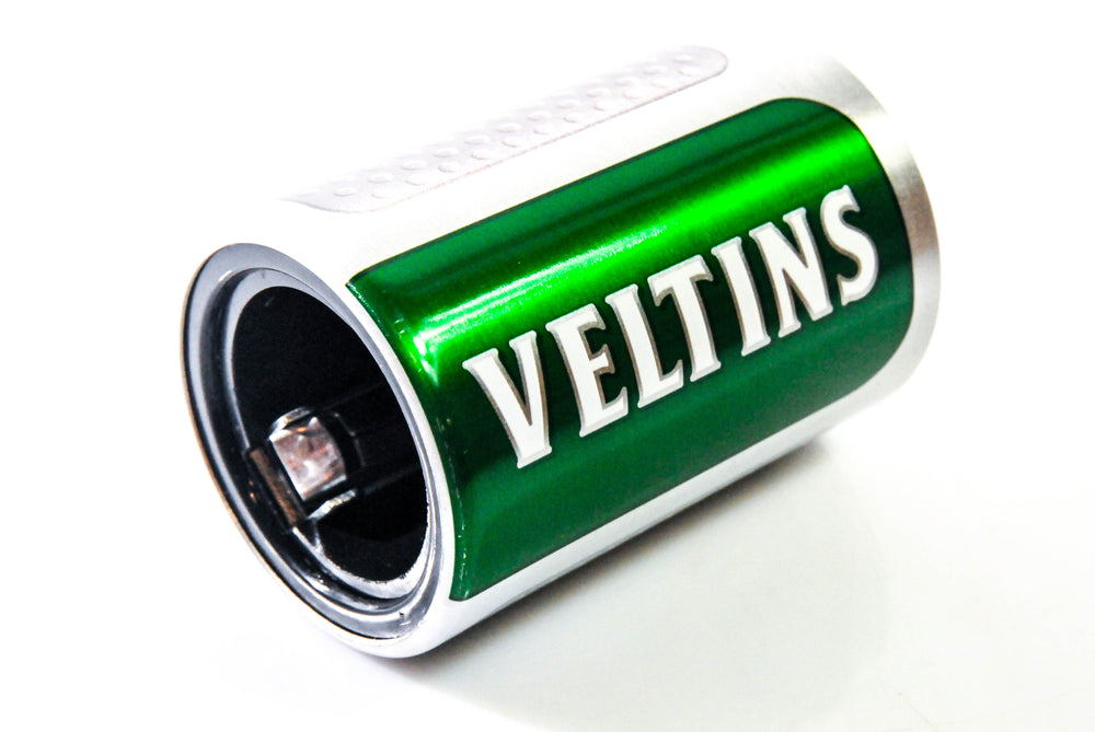 Veltins beer bottle opener push-up bottle opener, green and silver design