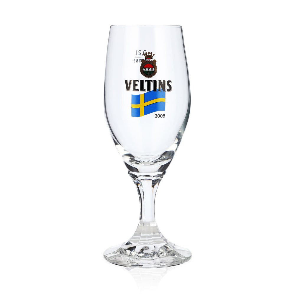 Veltins Beer Glass, 0.2 L, 2008 European Championship Sweden Special Edition Beer Glass, Pint
