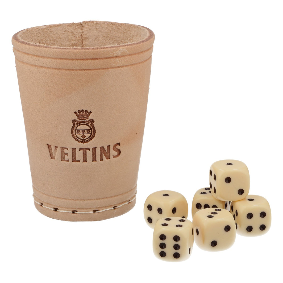 Veltins beer leather dice cup Dice game with 6 dice
