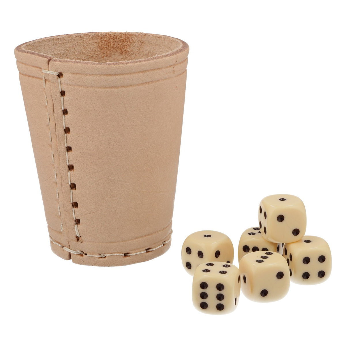 Veltins beer leather dice cup Dice game with 6 dice – View 2