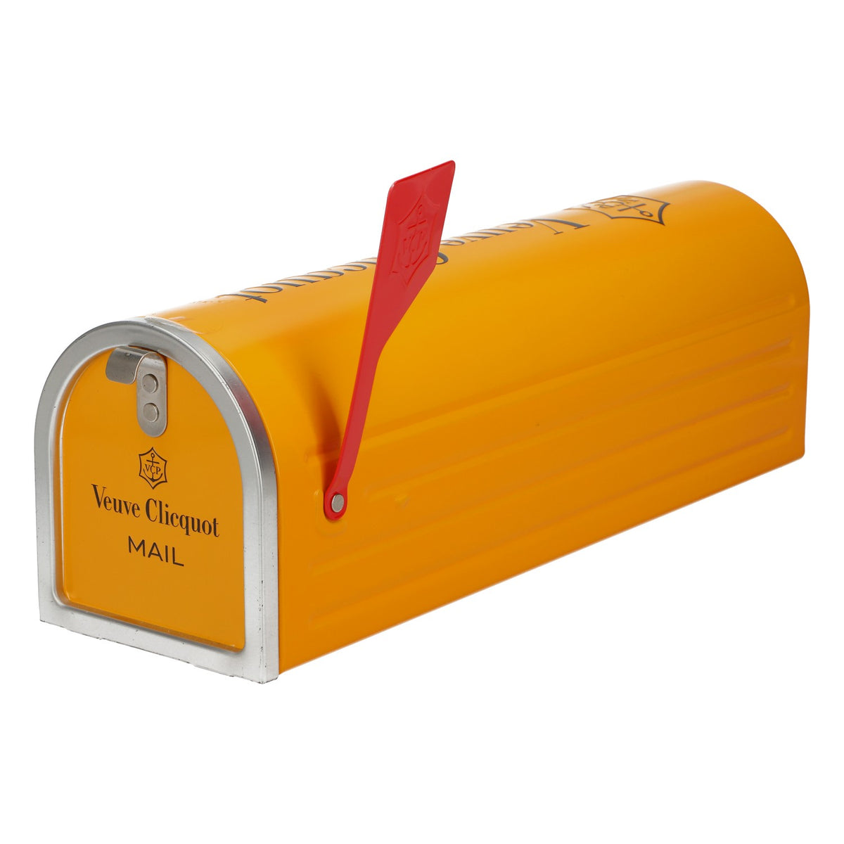 Veuve Clicquot Champagne Bottle Box, US Mailbox Style, Metal, Orange