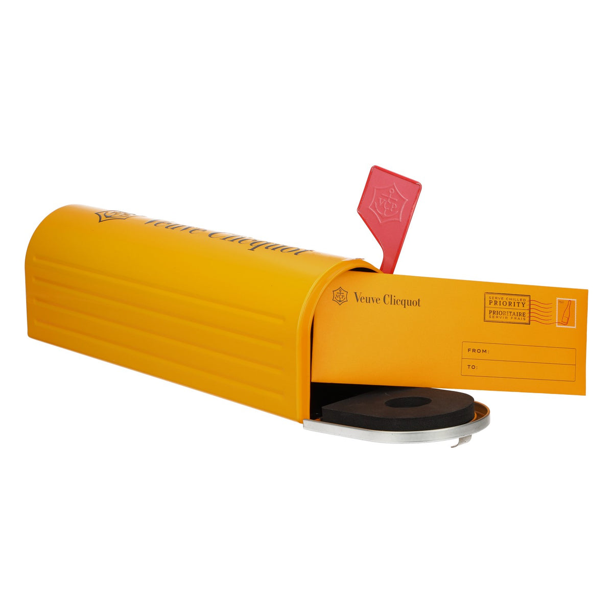 Veuve Clicquot Champagne Bottle Box, US Mailbox Style, Metal, Orange – View 5