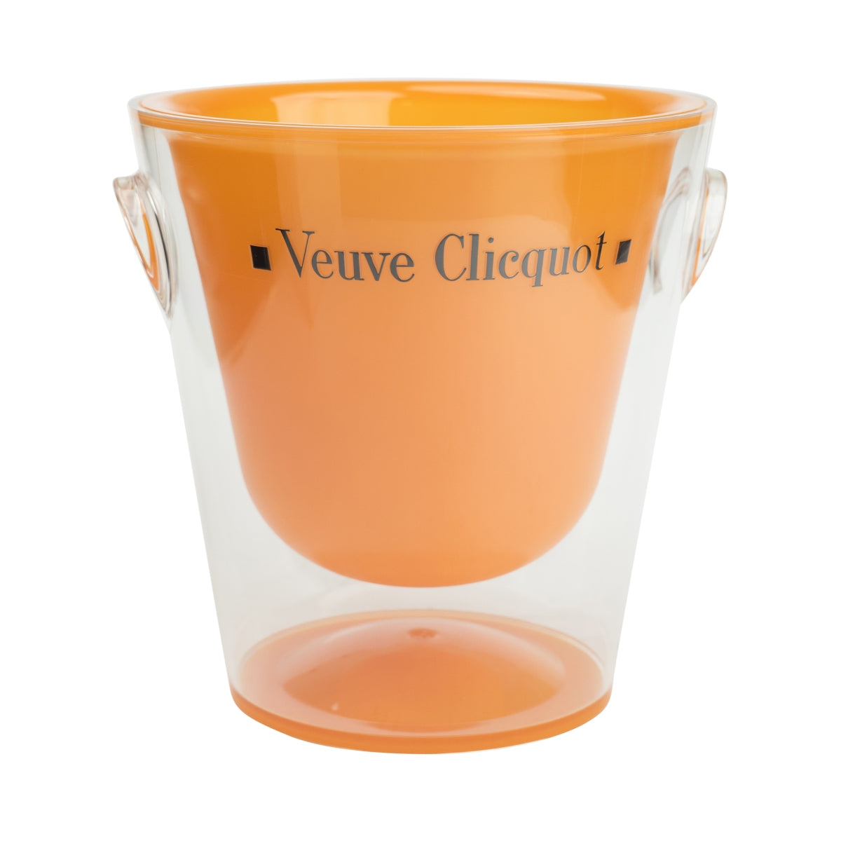 Veuve Clicquot Champagne Bottle Cooler Ice Cube Container Single Round Orange with Transparent Exterior