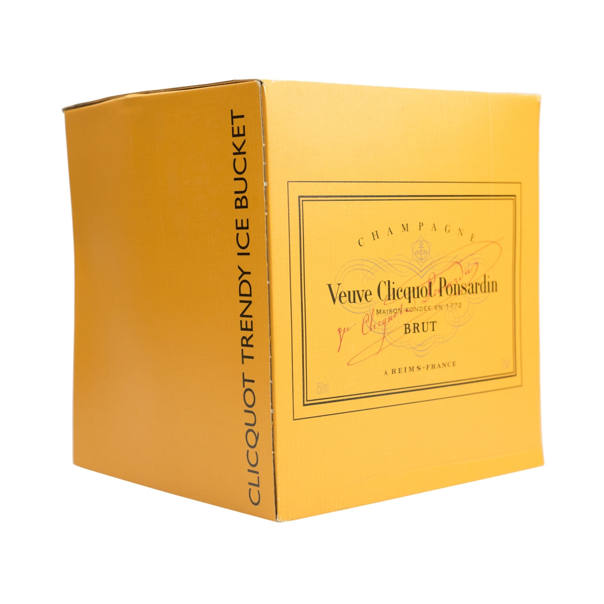 Veuve Clicquot Champagne Bottle Cooler Ice Cube Container Single Round Orange with Transparent Exterior – View 2