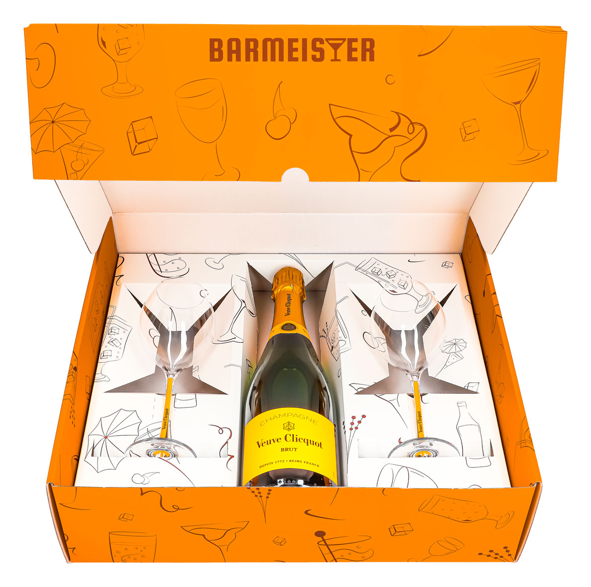 Veuve Clicquot Champagne Gift Set 0.75l 12.5% + Flute 0.1l yellow stem I Orange – View 2