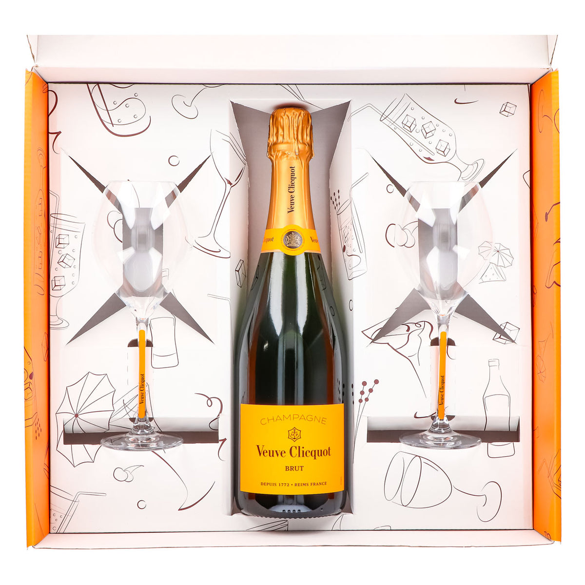 Veuve Clicquot Champagne Gift Set 0.75l 12.5% + Flute 0.1l yellow stem I Orange – View 4