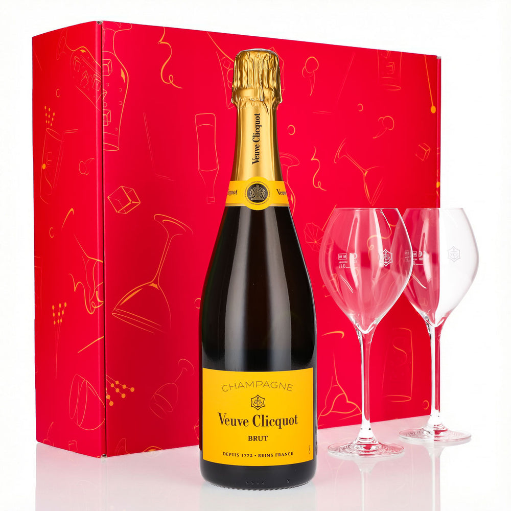 Veuve Clicquot Champagne Gift Set 0.75l 12.5% + Flute 0.1l bulbous I Pink