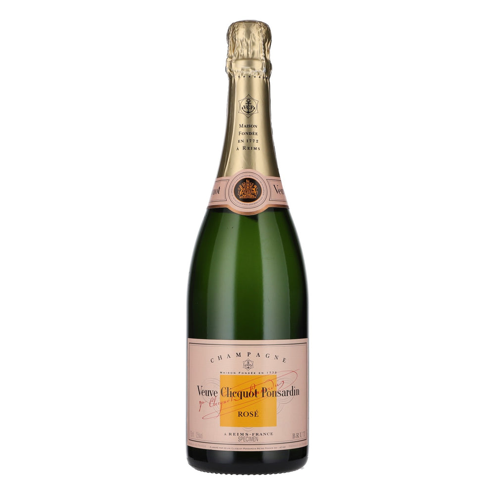 Veuve Clicquot Champagne Display Bottle, 0.75 L, Empty, Rosé, New, Orange Glass
