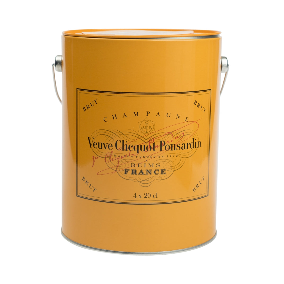 Veuve Cliquot Champagne Paint Box 4x20cl display bottles EMPTY + pourer decoration bar – View 4